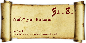 Zséger Botond névjegykártya
